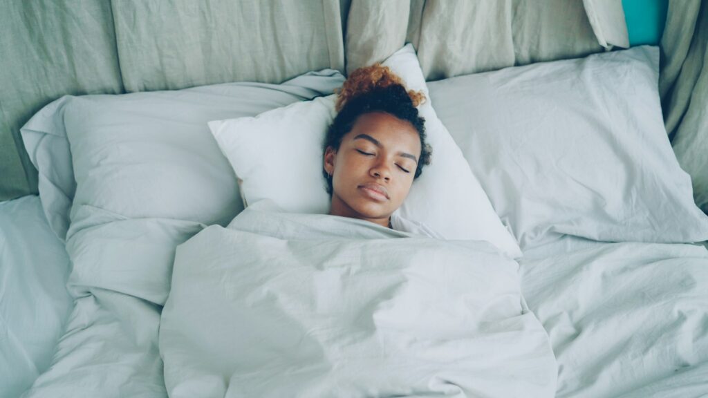 woman snoring